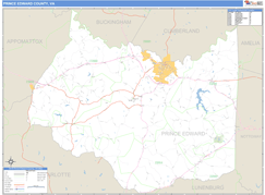Prince Edward County, VA Digital Map Basic Style